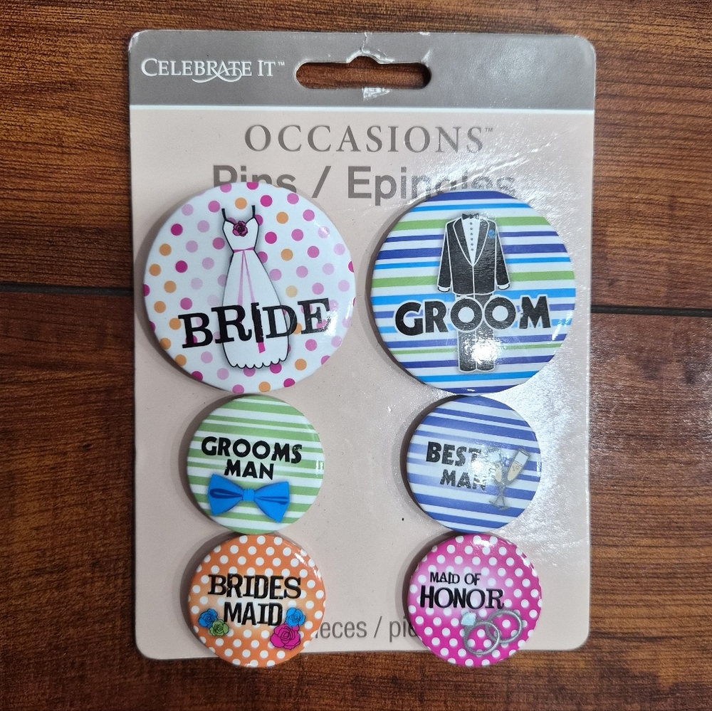 Celebrate It Bridal Party Pins
